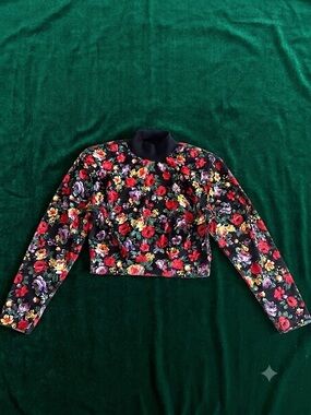 Rare Vintage Les Ricaines Floral Crop Top Small